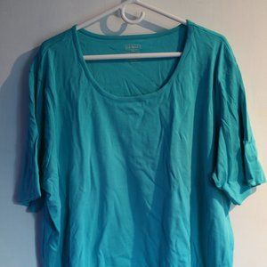 L.L. Bean Supima Scoopneck T-Shirt Teal 3X